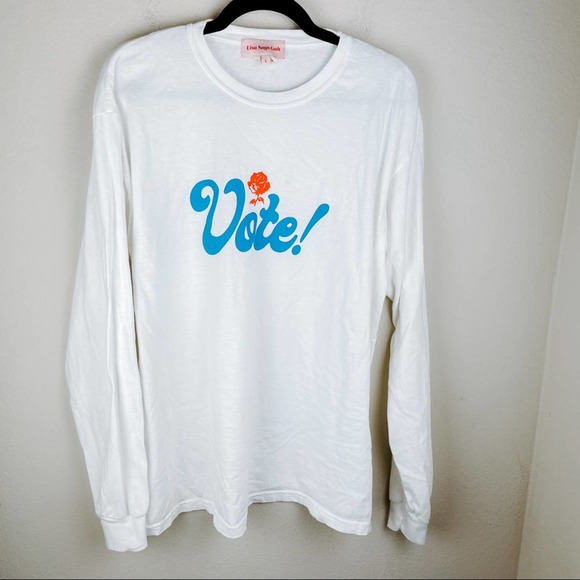 Lisa Says GahVote White Long Sleeve Shirt - Picture 1 of 12